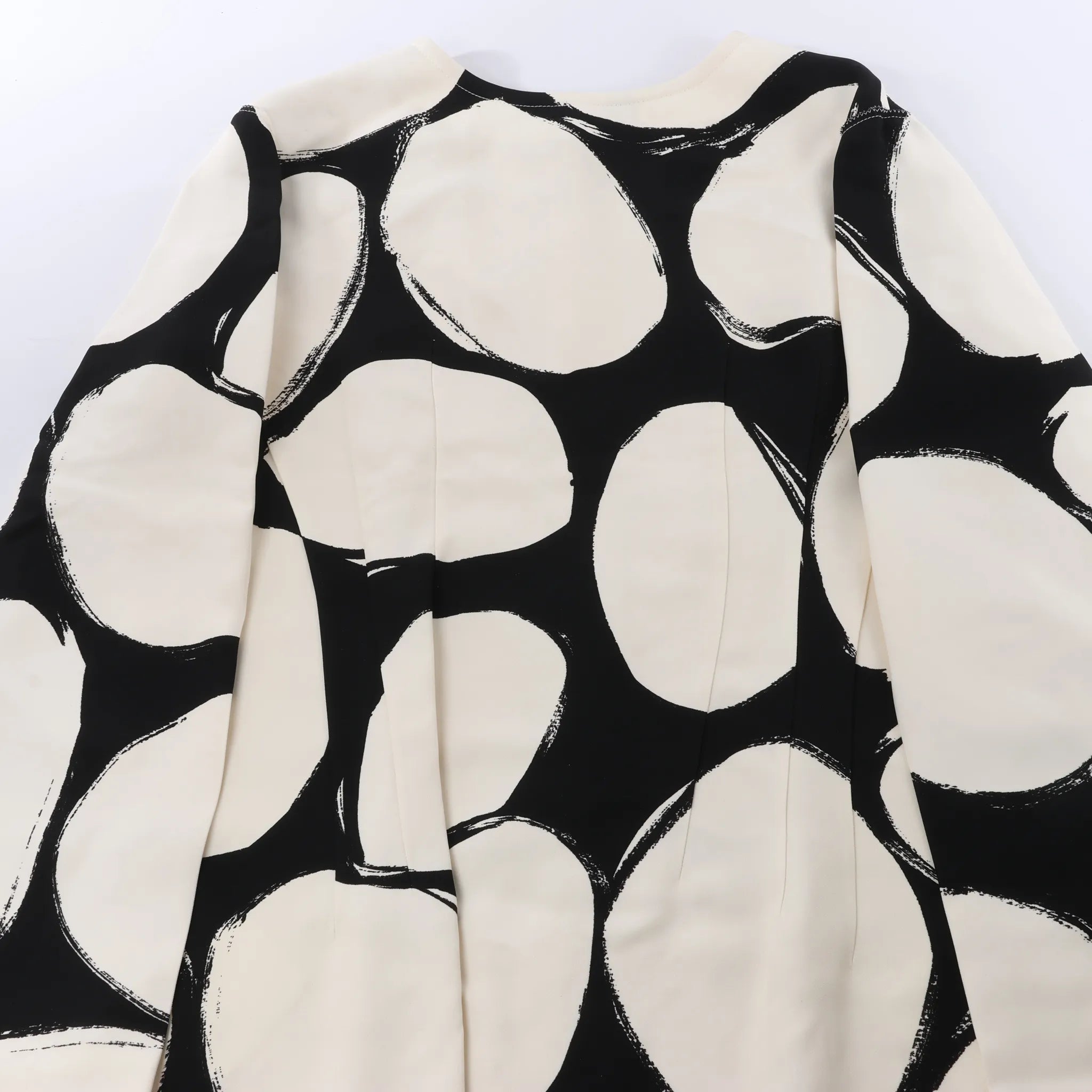 Marni Printed Crepe Midi Dress in Cream x Black, Size 46 IT