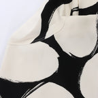 Marni Printed Crepe Midi Dress in Cream x Black, Size 46 IT