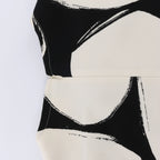 Marni Printed Crepe Midi Dress in Cream x Black, Size 46 IT