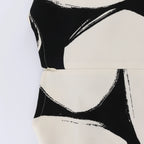Marni Printed Crepe Midi Dress in Cream x Black, Size 46 IT