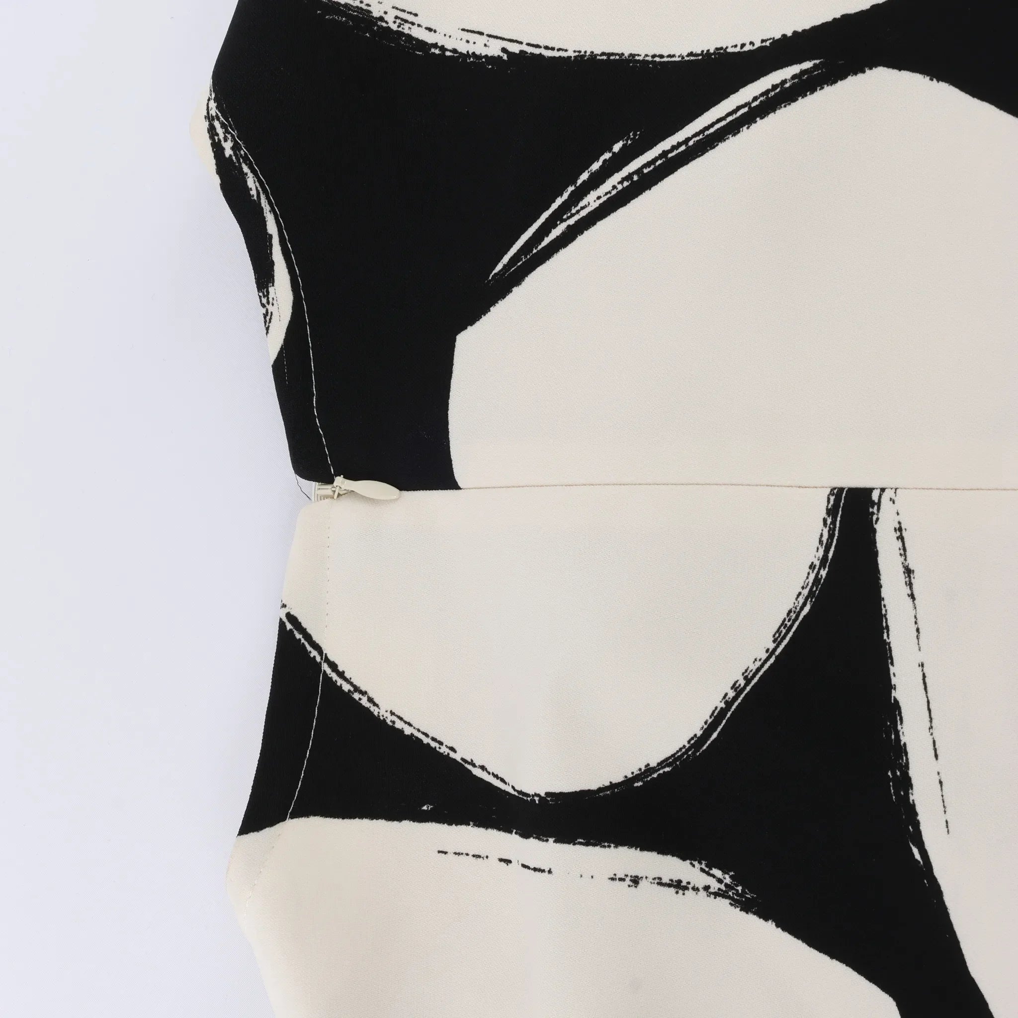 Marni Printed Crepe Midi Dress in Cream x Black, Size 46 IT