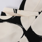 Marni Printed Crepe Midi Dress in Cream x Black, Size 46 IT