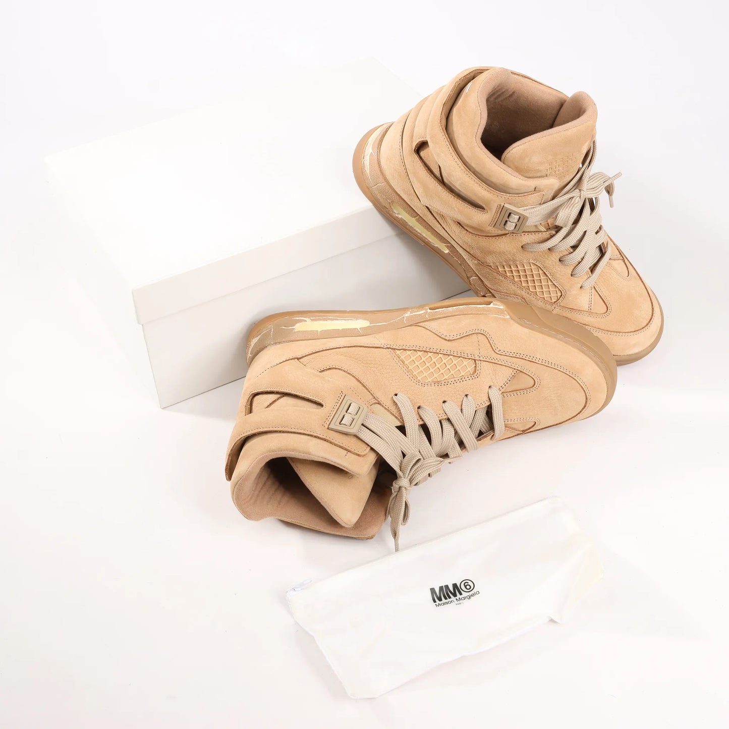 Baskets Maison Margiela DDstk en nubuck beige, pointure 43 EU