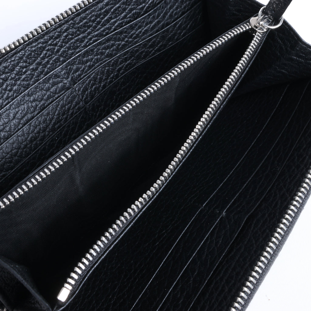 Cartera continental de piel lisa negra de Bottega Veneta