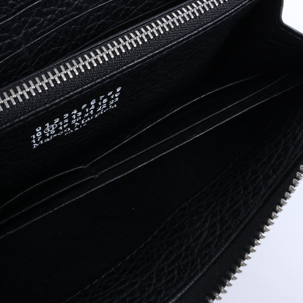 Cartera continental de piel lisa negra de Bottega Veneta