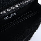 Maison Margiela Zip Round Leather Wallet in Black S56UI0110