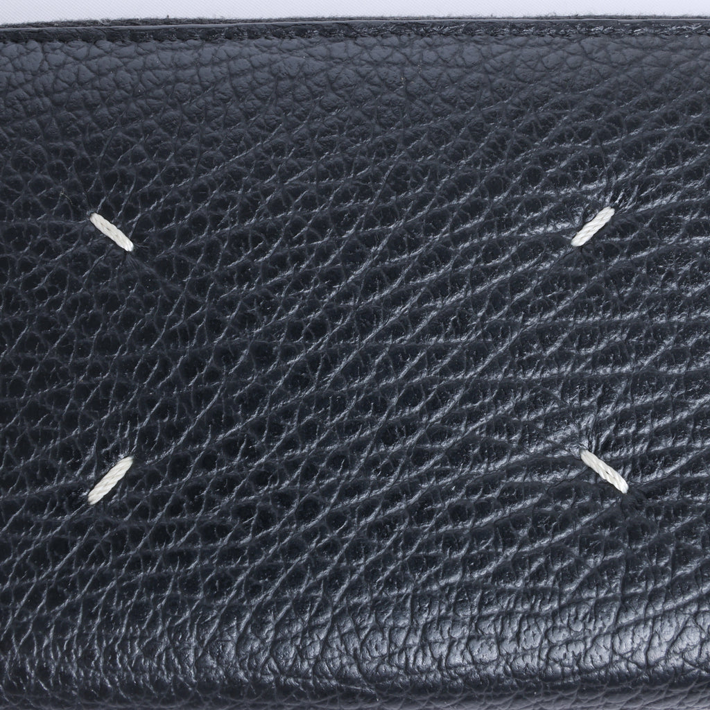 Cartera continental de piel lisa negra de Bottega Veneta