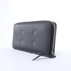 Cartera continental de piel lisa negra de Bottega Veneta