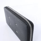 Maison Margiela Zip Round Leather Wallet in Black S56UI0110