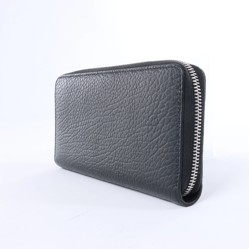 Cartera continental de piel lisa negra de Bottega Veneta