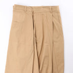 Maison Margiela Pleated Cotton Gabardine Straight Leg Pants in Beige, Size 40 IT