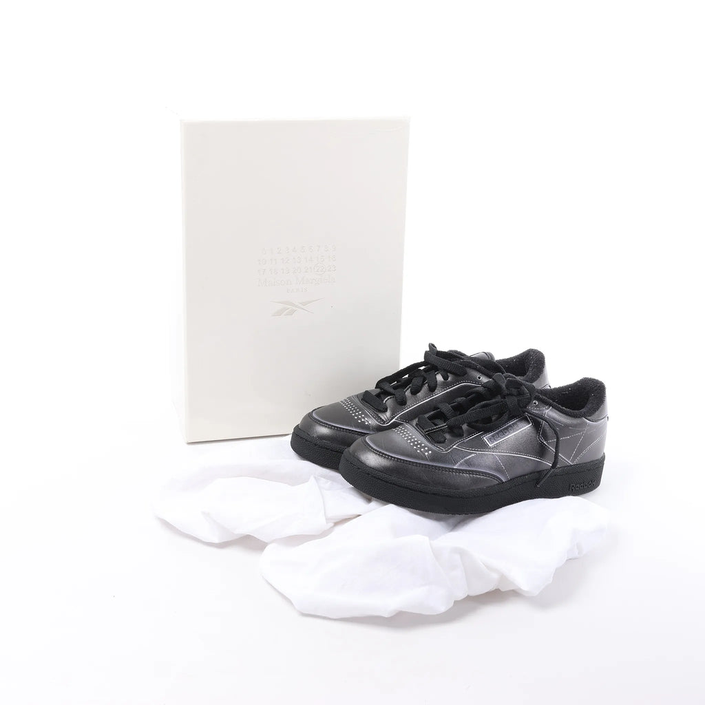 Maison Margiela x Reebok Club C Leather Sneakers in Black H02361, Size 36 EU