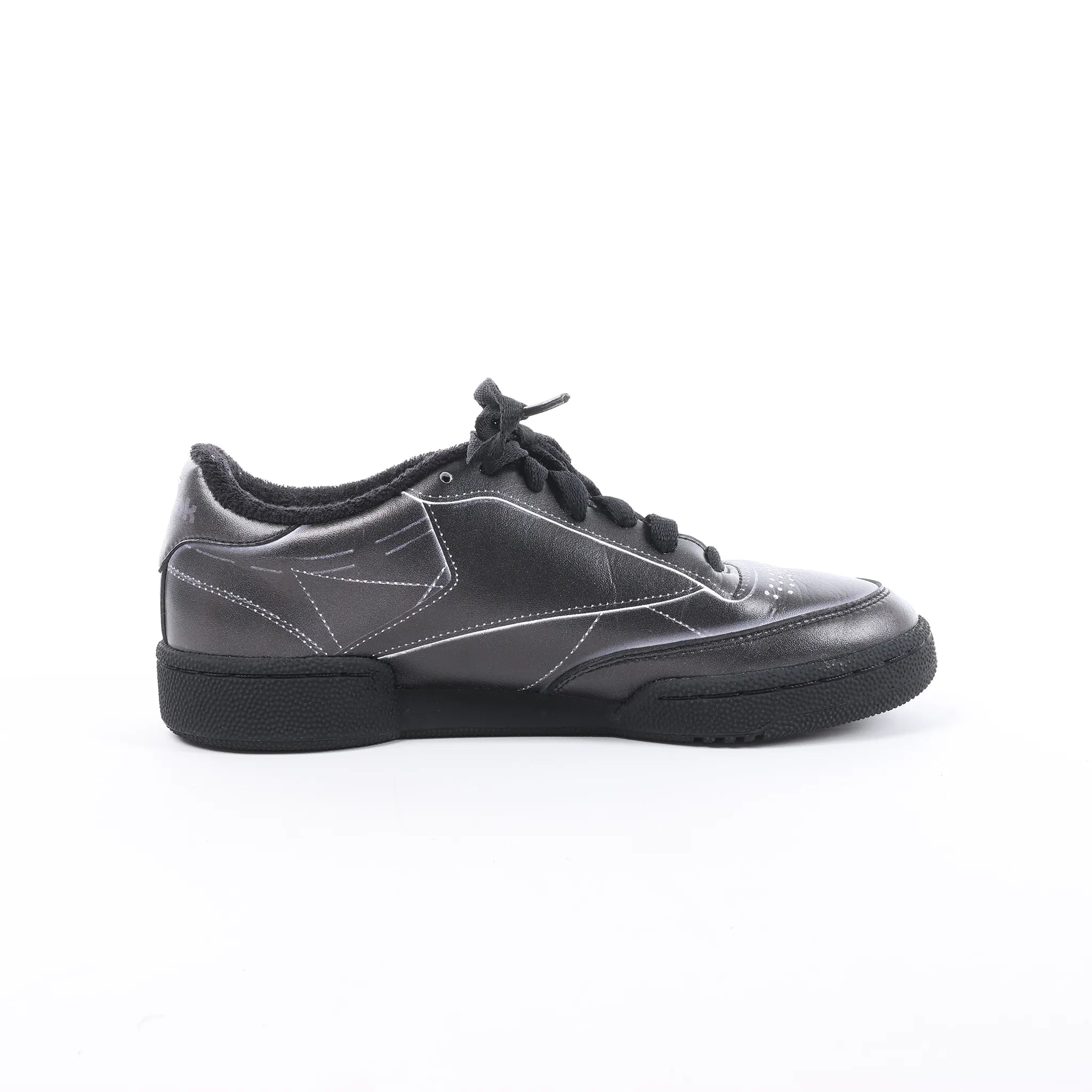 Maison Margiela x Reebok Club C Leather Sneakers in Black H02361, Size 36 EU