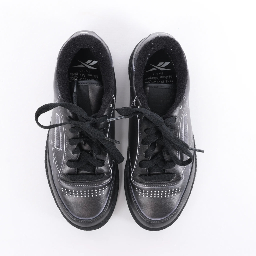 Maison Margiela x Reebok Club C Leather Sneakers in Black H02361, Size 36 EU