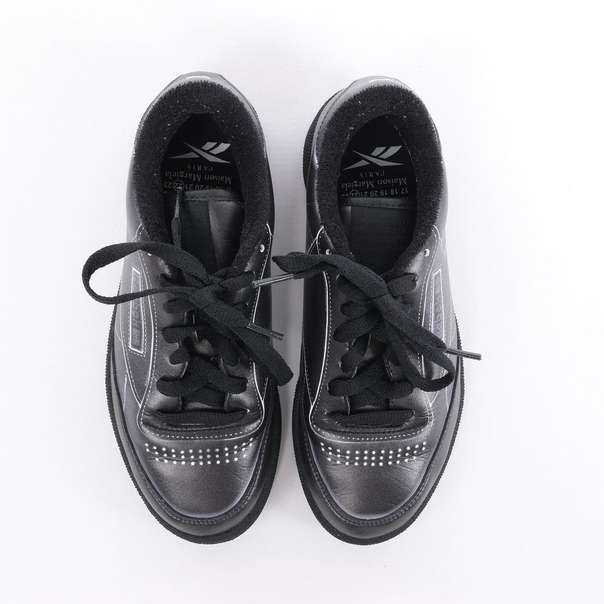 Maison Margiela x Reebok Club C Leather Sneakers in Black H02361, Size 36 EU