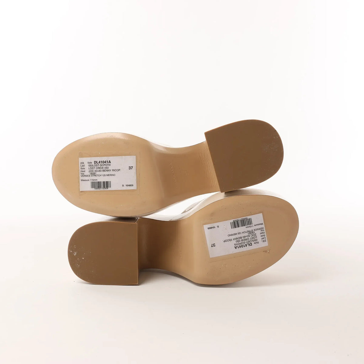 Maria Luca Giulia Platform Slingback Chunky Block Heels in Beige, Size 37 EU