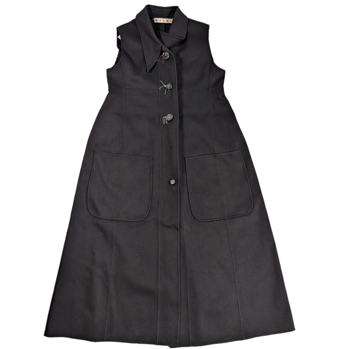 Robe noire sans manches Marni, taille 44