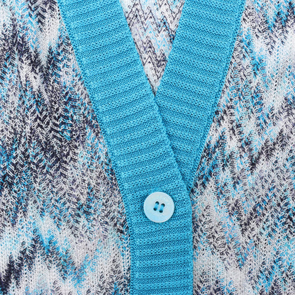 Missoni Crochet-Knit Cardigan in Blue, Size 40 IT