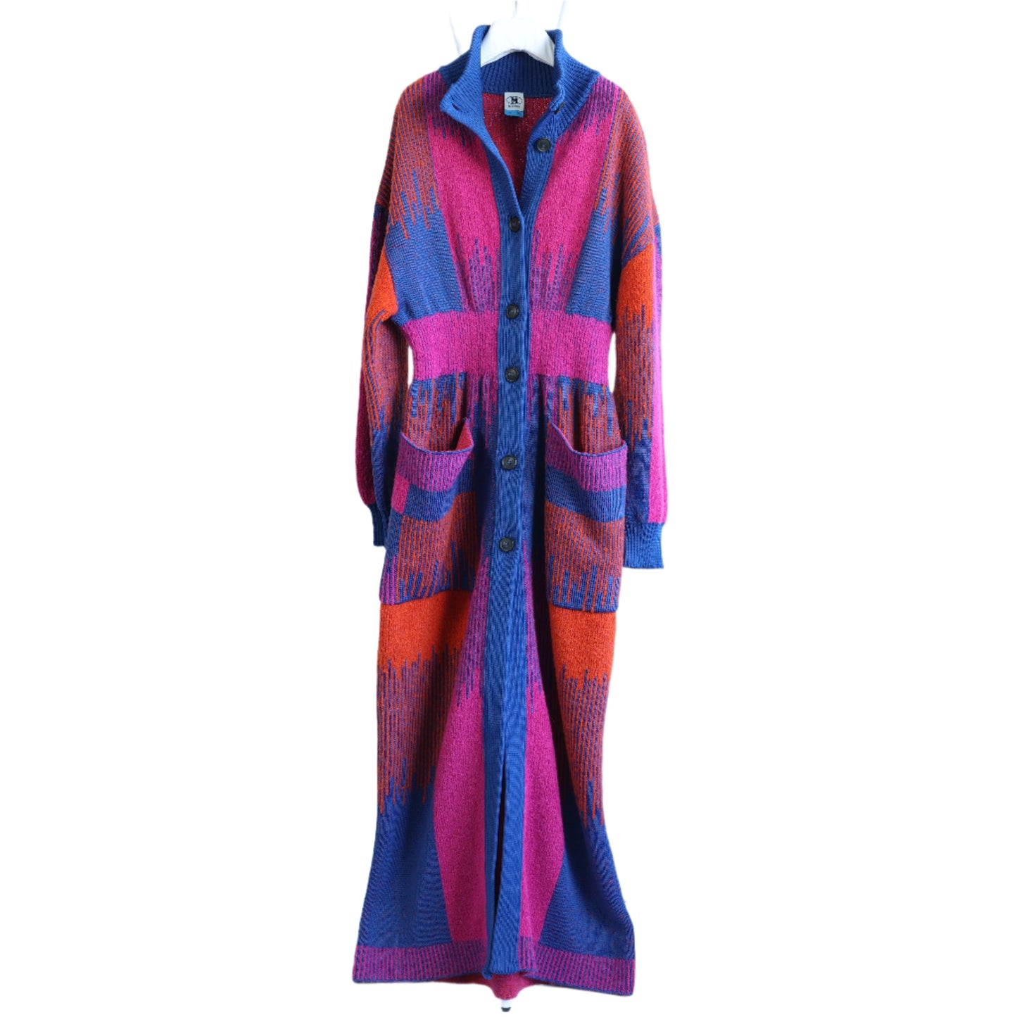 Colorful long cardigan on a white background