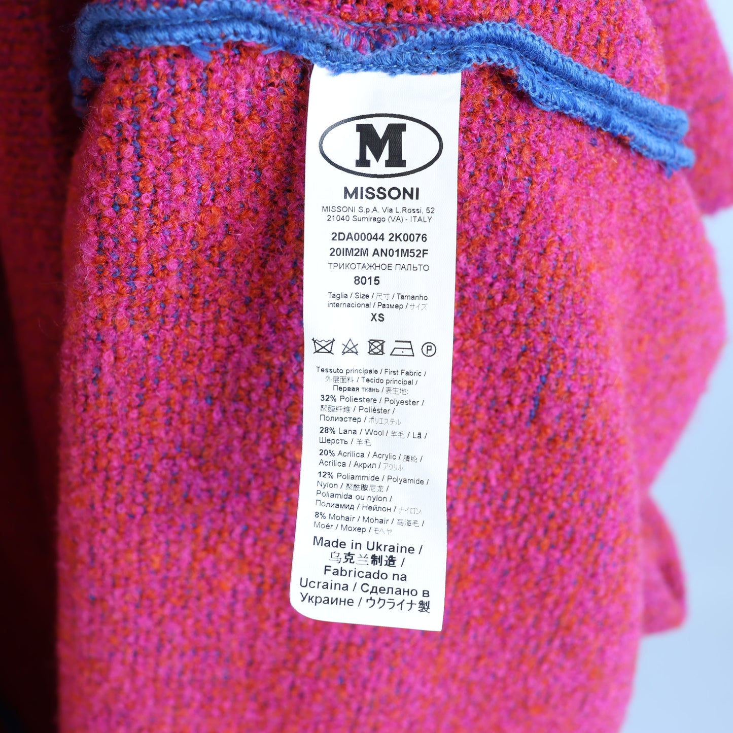 Missoni Long Wool Blend Knit Cardigan, XS