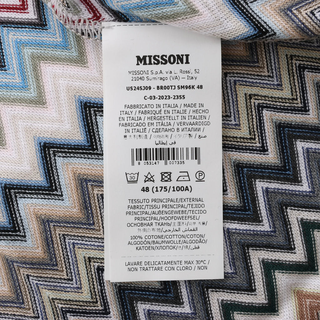Missoni PATTERNED Short Sleeve Shirt in Gray x Multicolor, Size 48 IT