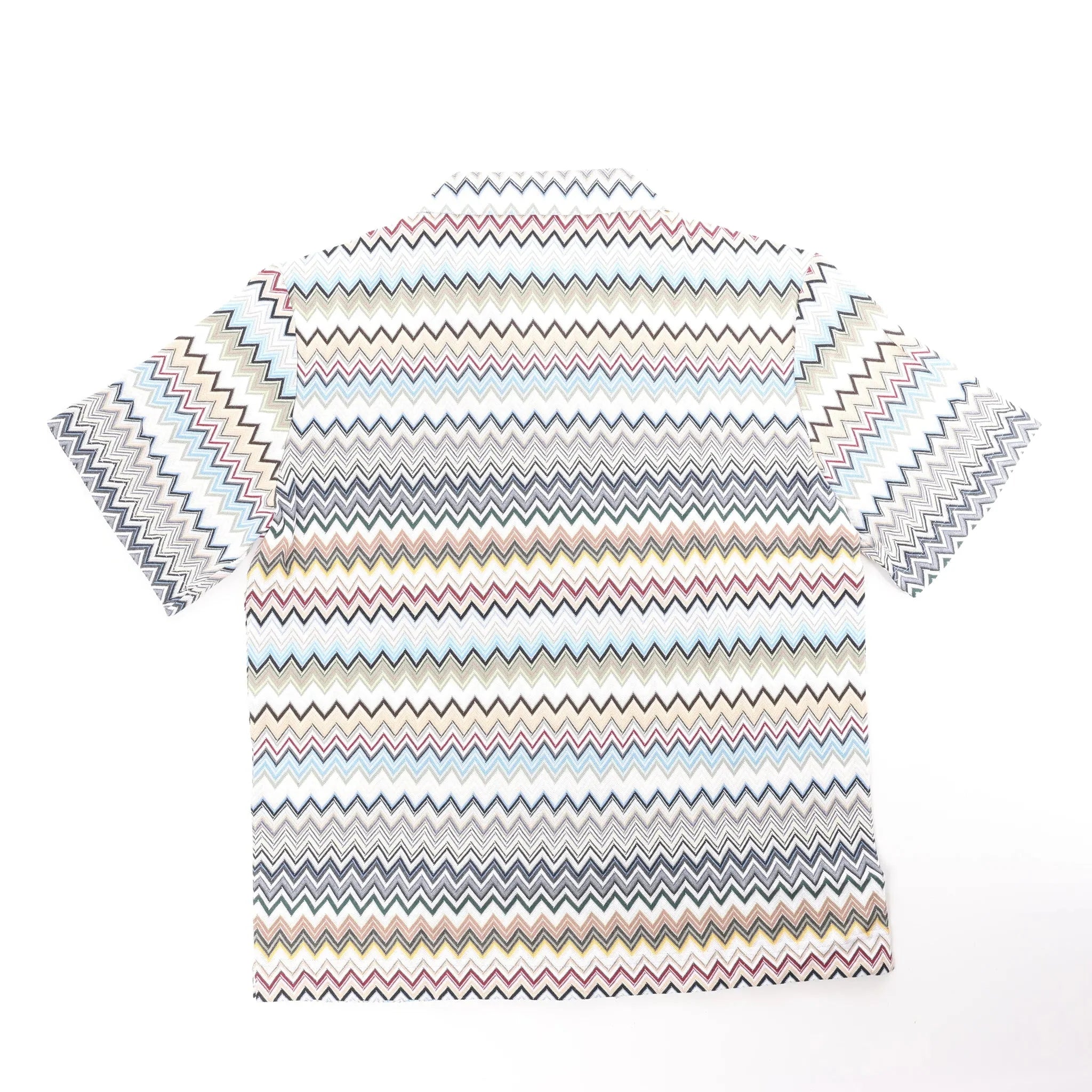 Missoni PATTERNED Short Sleeve Shirt in Gray x Multicolor, Size 48 IT