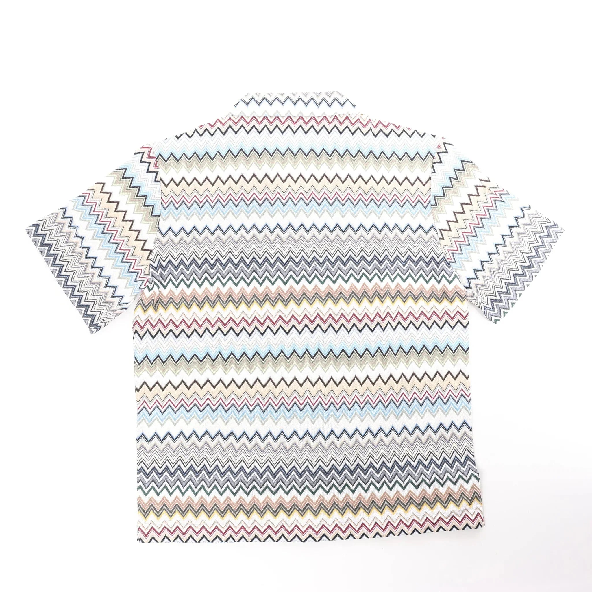 Missoni PATTERNED Short Sleeve Shirt in Gray x Multicolor, Size 48 IT