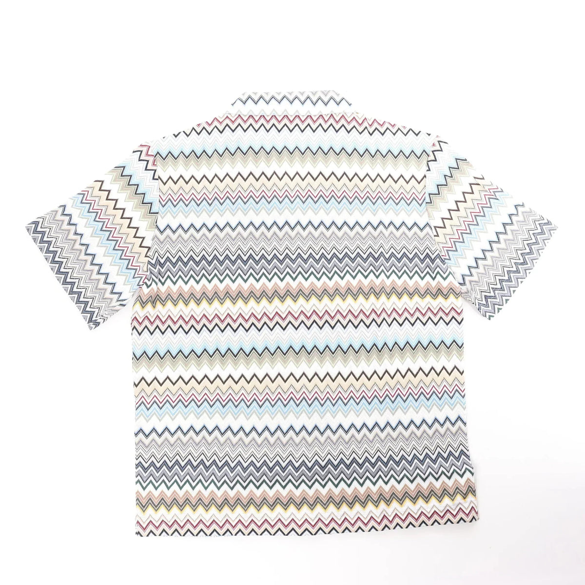 Missoni PATTERNED Short Sleeve Shirt in Gray x Multicolor, Size 48 IT