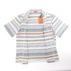 Missoni PATTERNED Short Sleeve Shirt in Gray x Multicolor, Size 48 IT