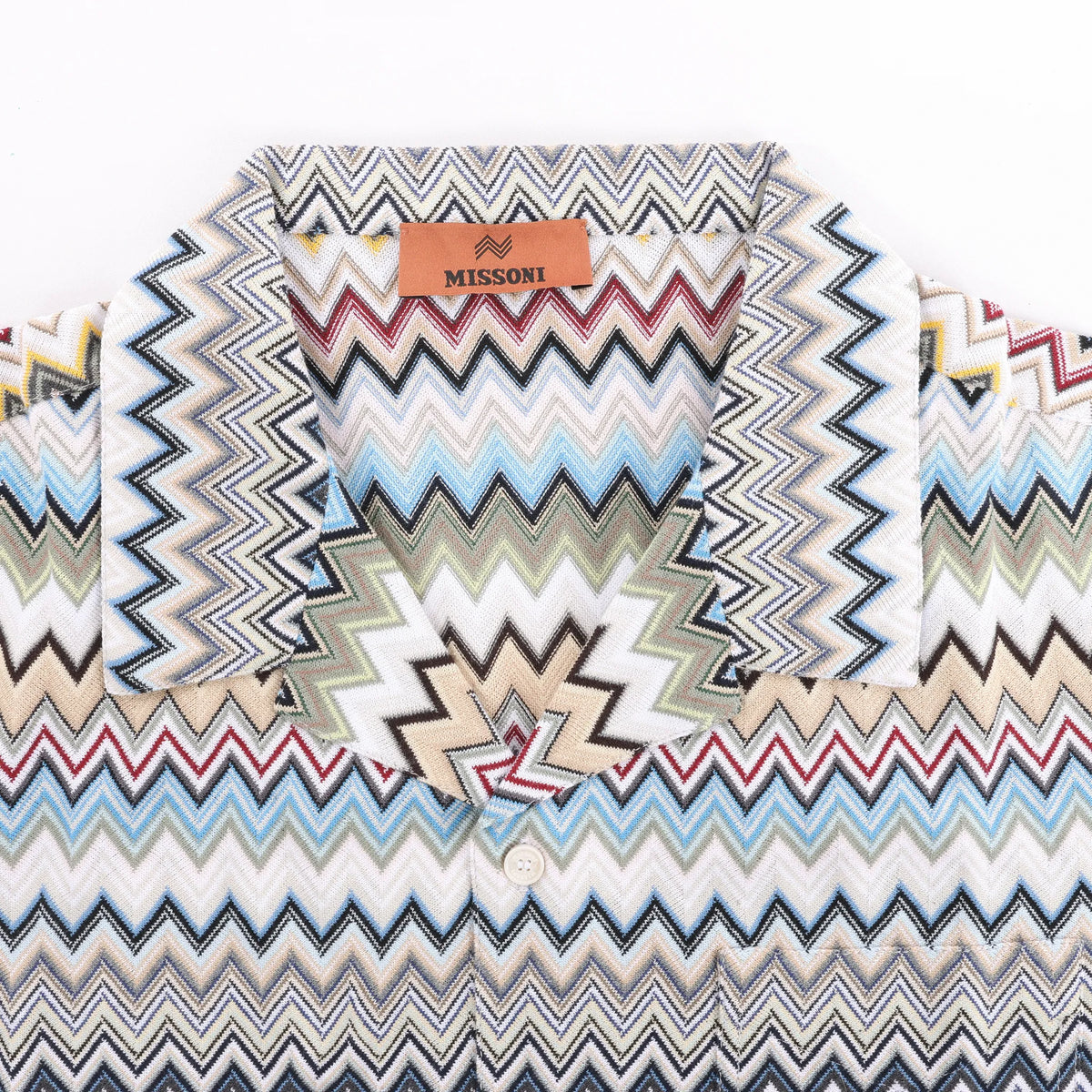 Missoni PATTERNED Short Sleeve Shirt in Gray x Multicolor, Size 48 IT
