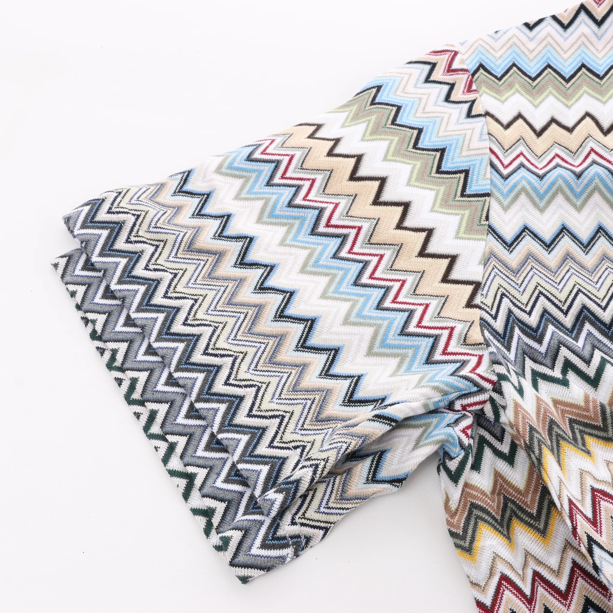 Missoni PATTERNED Short Sleeve Shirt in Gray x Multicolor, Size 48 IT