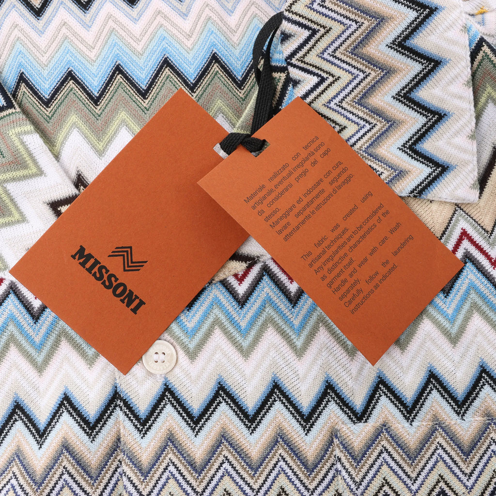 Missoni PATTERNED Short Sleeve Shirt in Gray x Multicolor, Size 48 IT