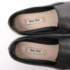 Miu Miu Leather Slip-on in Black 5S9010, Size 38.5 EU