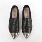Miu Miu Leather Slip-on in Black 5S9010, Size 38.5 EU