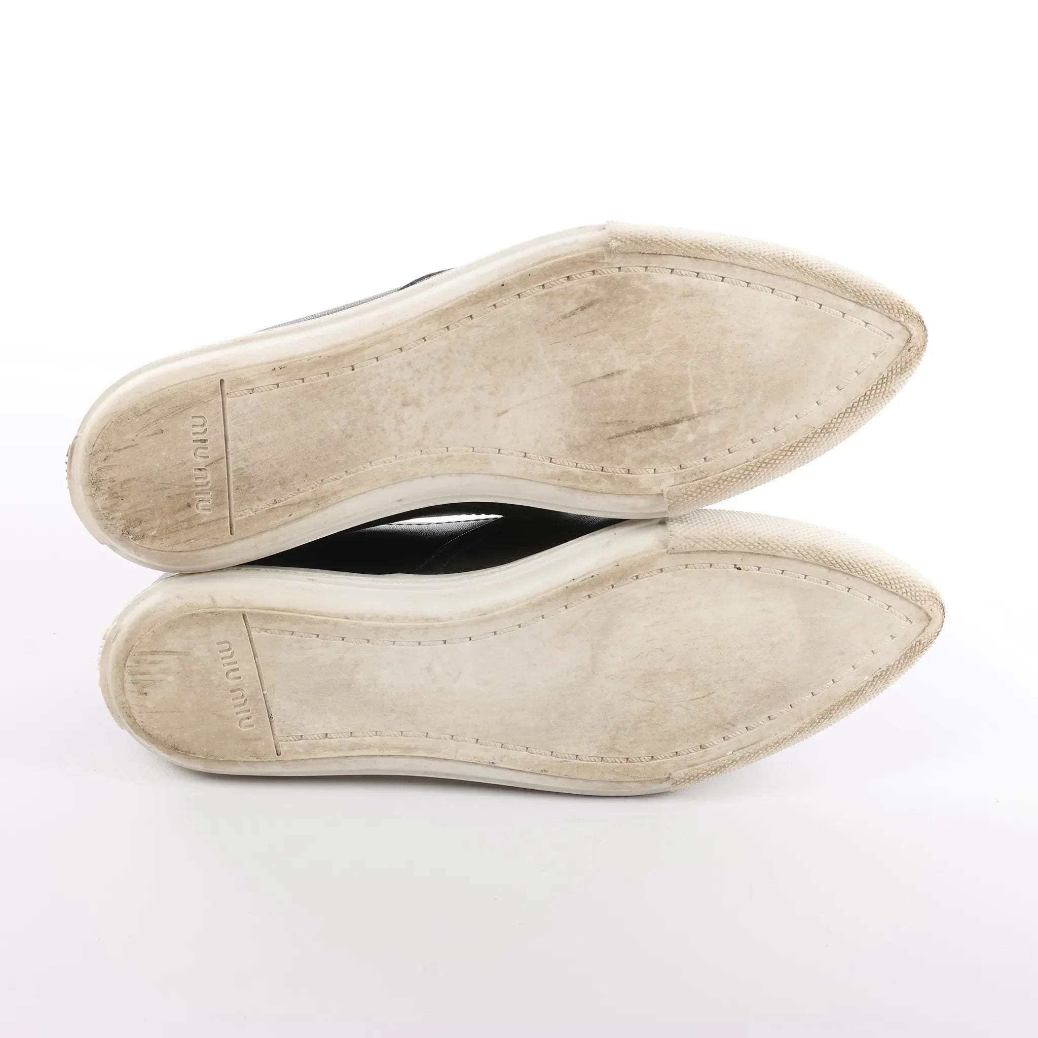 Miu Miu Leather Slip-on in Black 5S9010, Size 38.5 EU