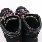Moncler Leather & Cowhide Ankle Boots in Black, Size EU 44