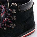 Moncler Leather & Cowhide Ankle Boots in Black, Size EU 44