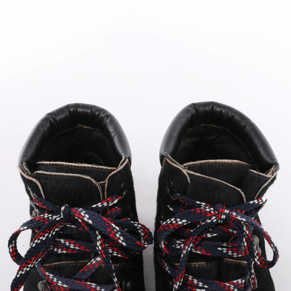 Moncler Leather & Cowhide Ankle Boots in Black, Size EU 44