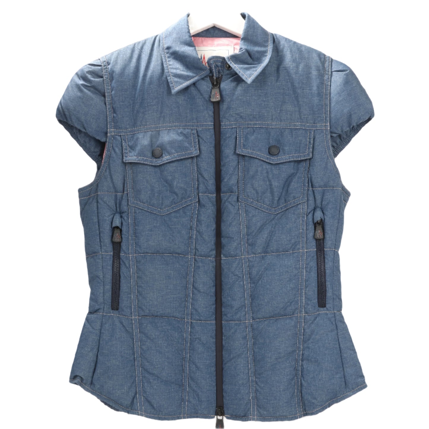 Veste sans manches en jean bleu Moncler Grenoble, taille 1 S 