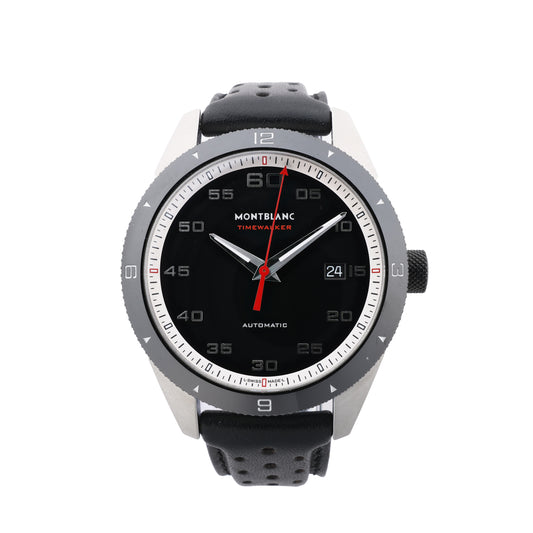 Montre Montblanc Timewalker 7426 PLDH3H733 SS et cuir AT cadran noir