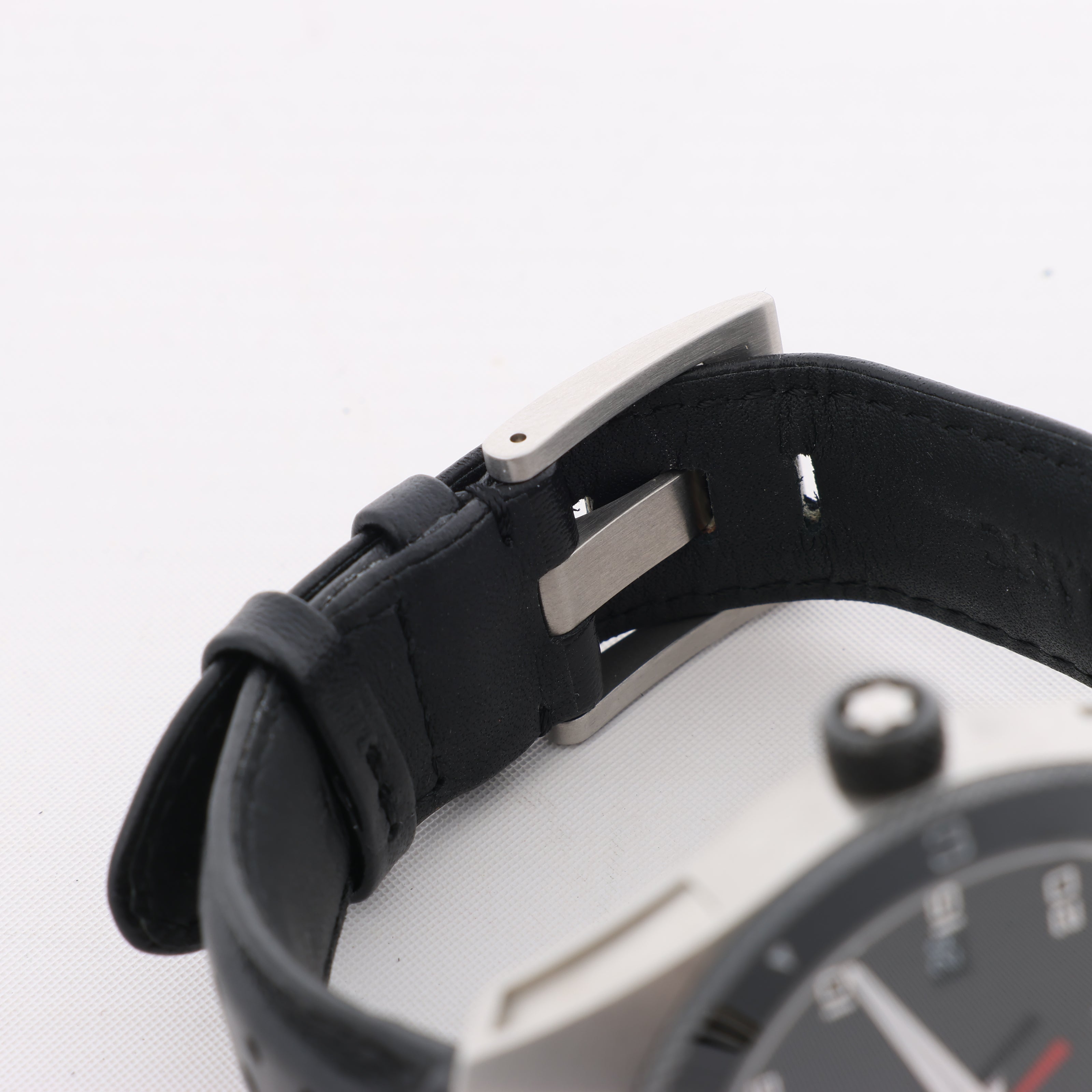 Montblanc Timewalker 7426 PLDH3H733 SS & Leather AT Black Dial Watch