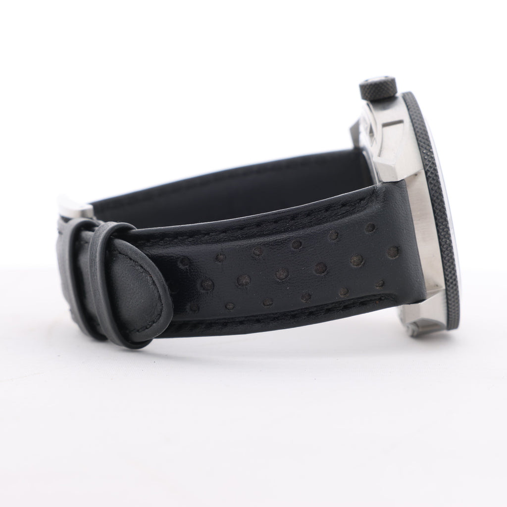 Montblanc Timewalker 7426 PLDH3H733 SS & Leather AT Black Dial Watch