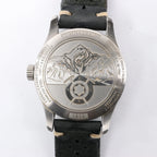 Montblanc Geosphere 119286 BBGJ3HDQ3 SS x Leather AT Watch with Black Dial