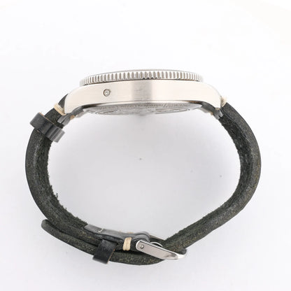 Montblanc Geosphere 119286 BBGJ3HDQ3 SS x Leather AT Watch with Black Dial