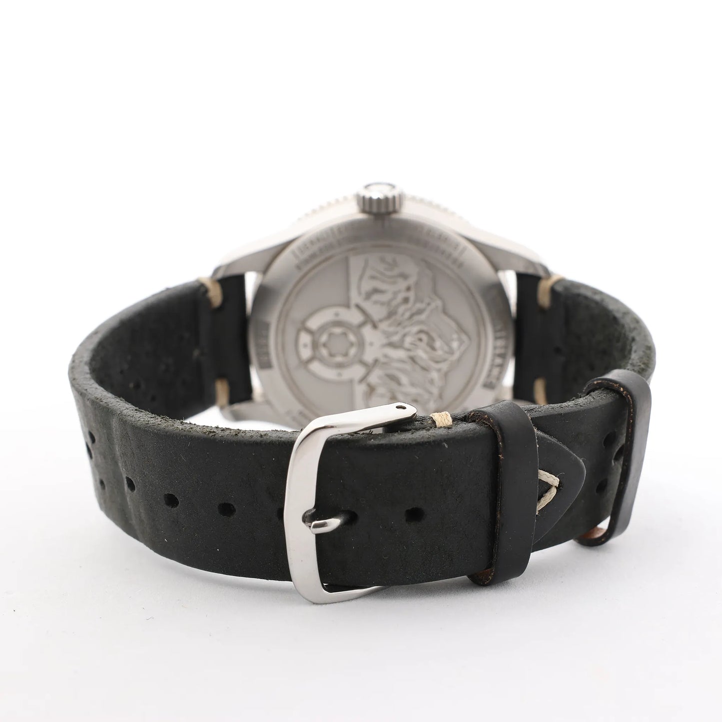 Montblanc Geosphere 119286 BBGJ3HDQ3 SS x Leather AT Watch with Black Dial