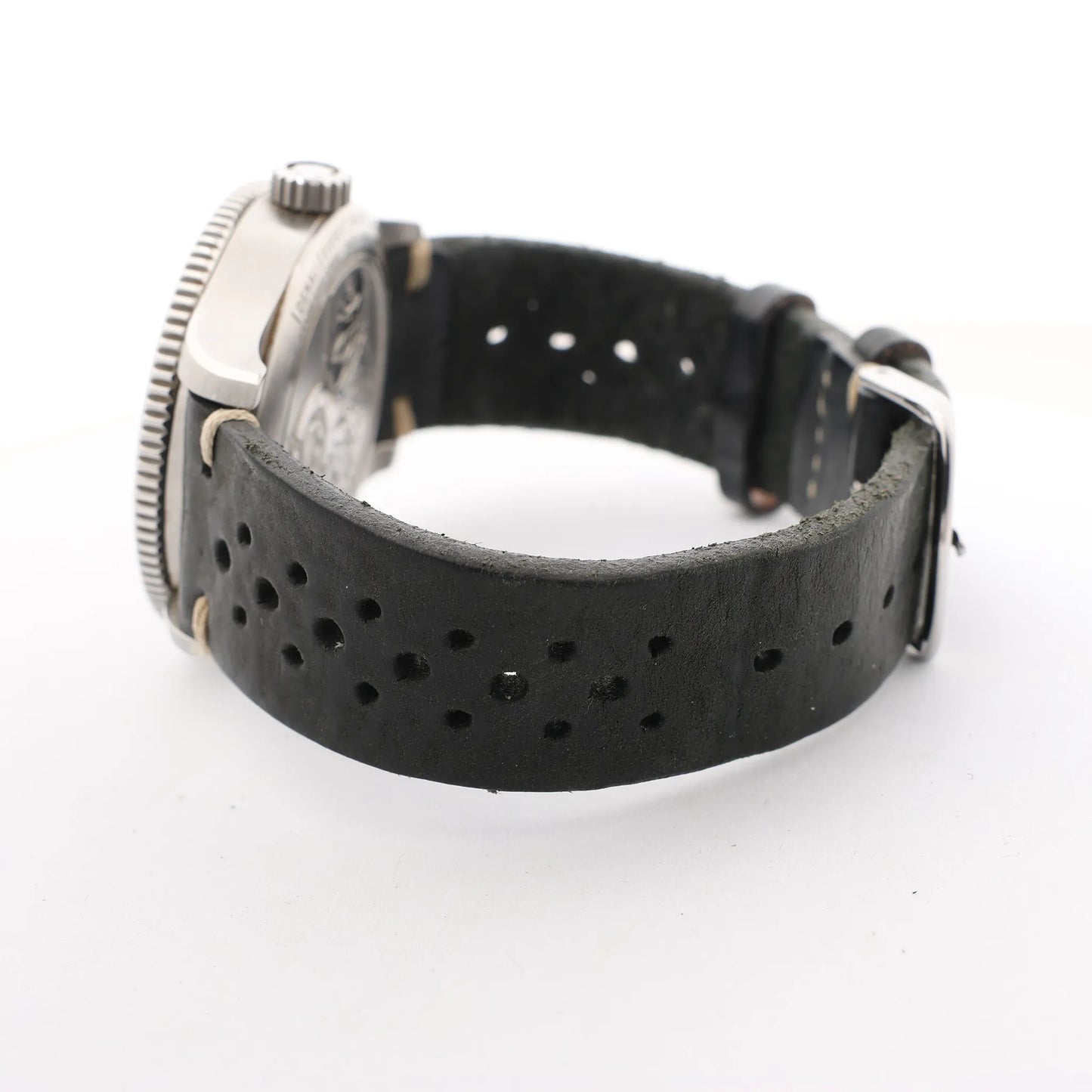 Montblanc Geosphere 119286 BBGJ3HDQ3 SS x Leather AT Watch with Black Dial