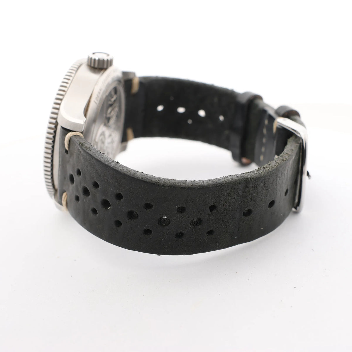 Montblanc Geosphere 119286 BBGJ3HDQ3 SS x Leather AT Watch with Black Dial