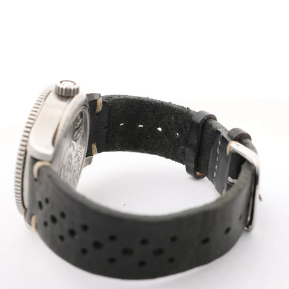 Montblanc Geosphere 119286 BBGJ3HDQ3 SS x Leather AT Watch with Black Dial