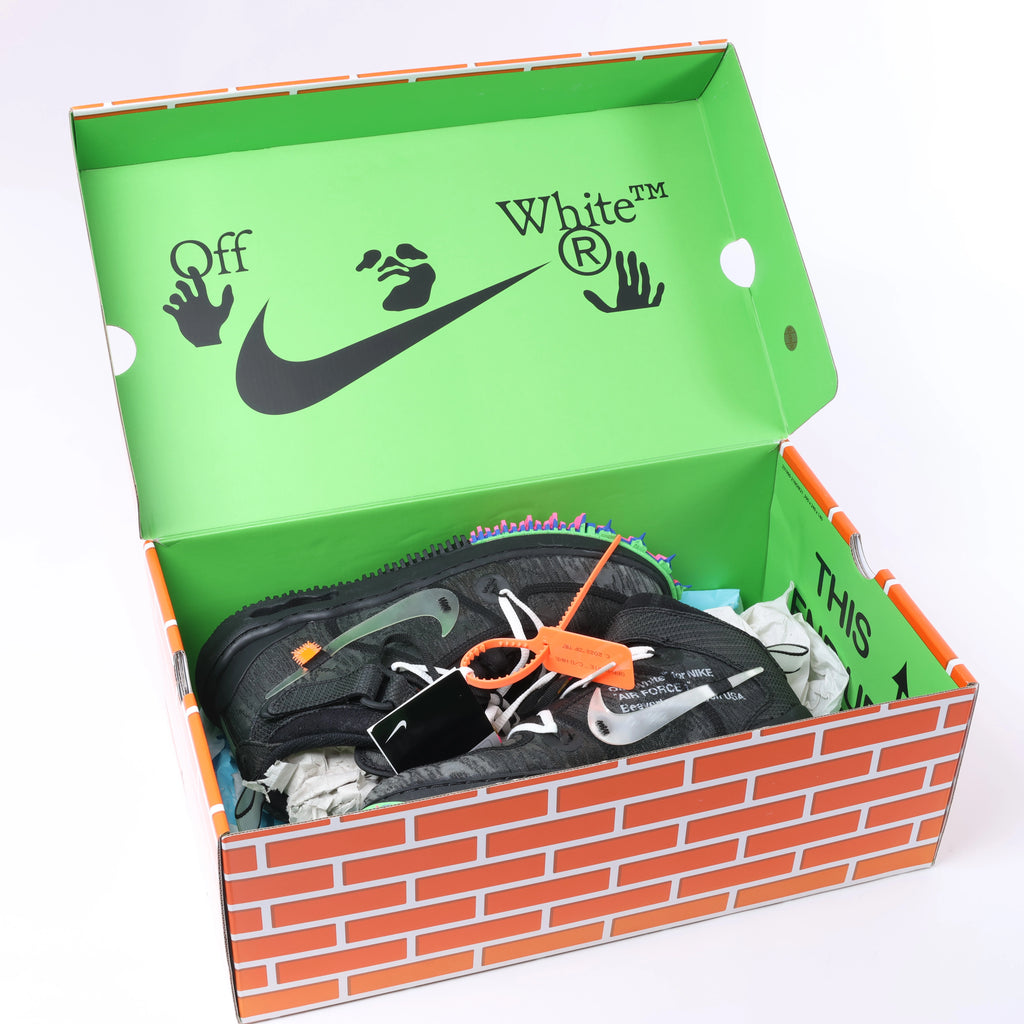 NIKE × OFF-WHITE AIR FORCE 1 MID Mesh High-top Sneakers in Black, Size EU 42