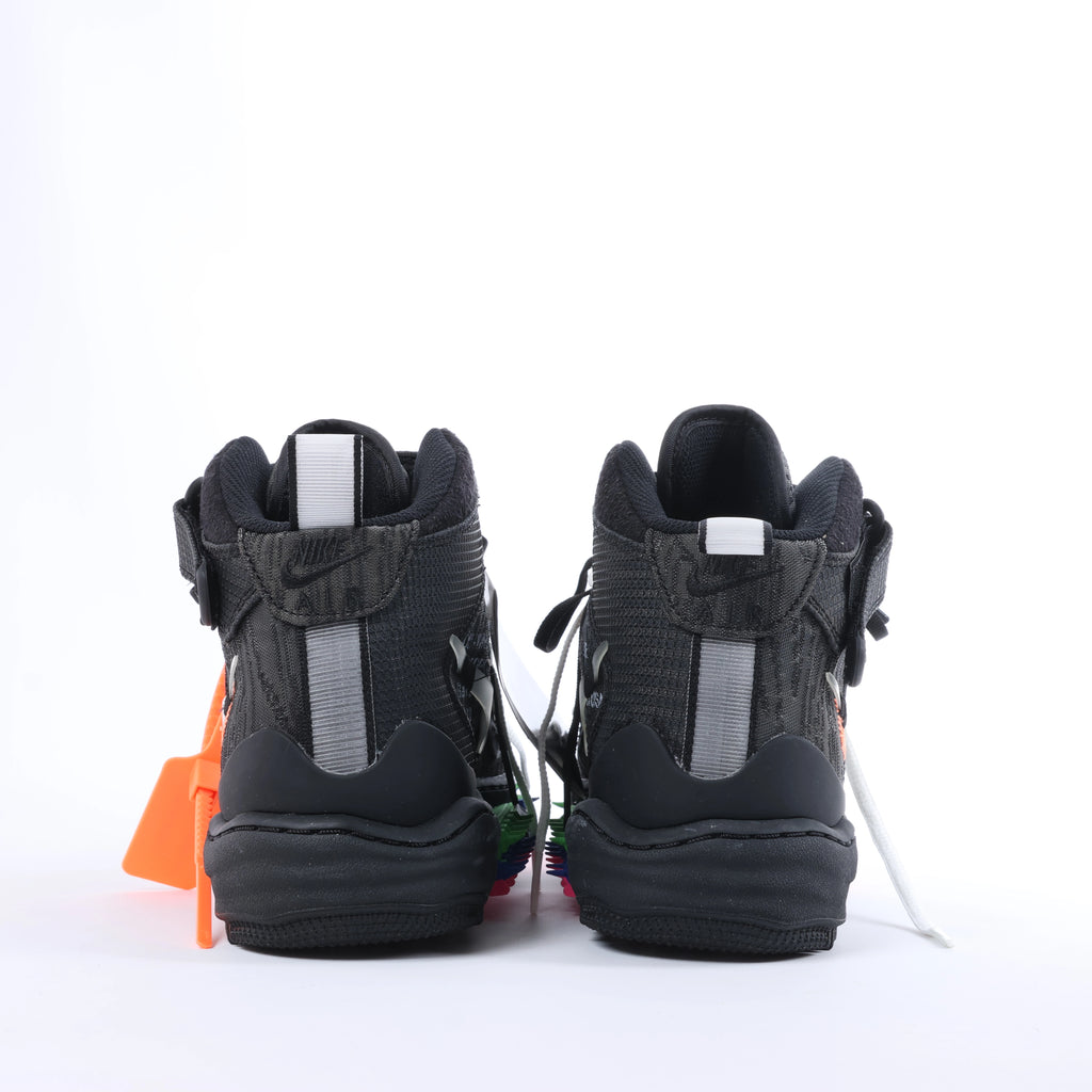 NIKE × OFF-WHITE AIR FORCE 1 MID Mesh High-top Sneakers in Black, Size EU 42